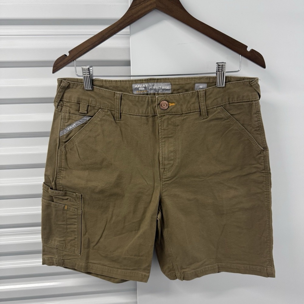 Ariat Rebar Shorts Mens 30 Brown Utility Work Outdoor Hiking 8" Inseam